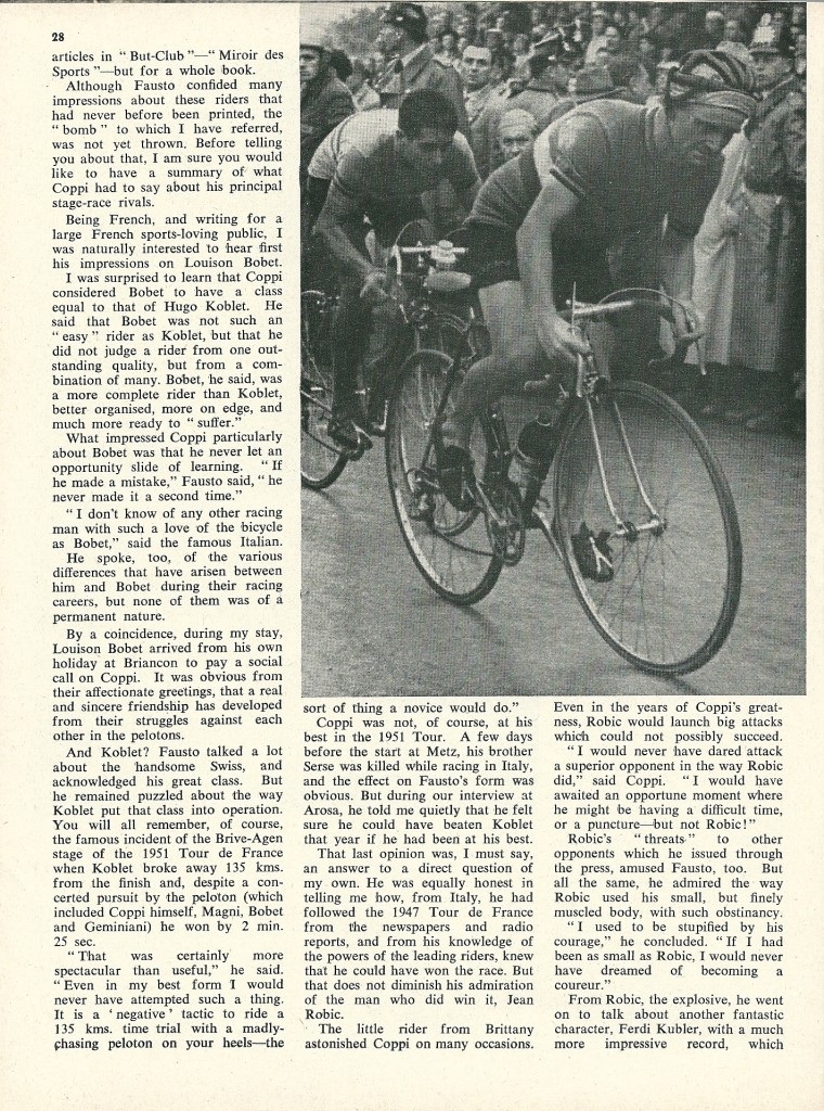 Fausto Coppi - CSC April 1959 - Classic Factory Lightweights